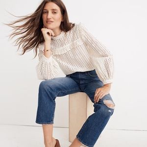 Madewell Classic Straight Jeans: Knee Rip Edition